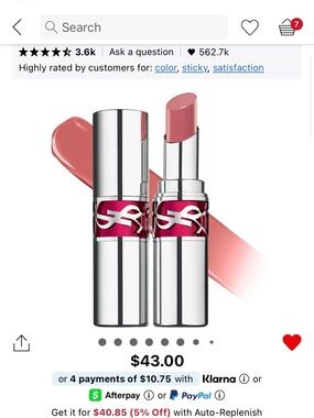 New/box YSL Loveshine Candy Glaze in Nude Lavalliere 44